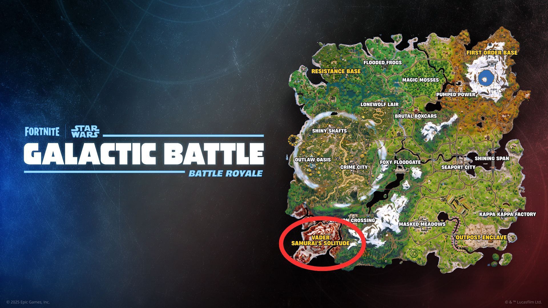 Darth Vader's location (Image via Epic Games)